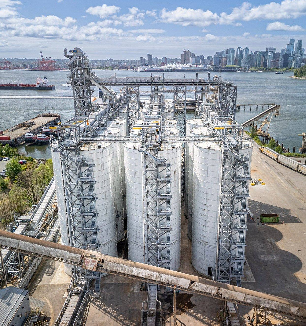 Fibreco silo farm, North Vancouver, BC
